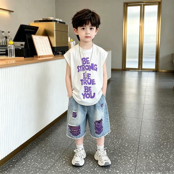 潮版無袖勵志套裝 