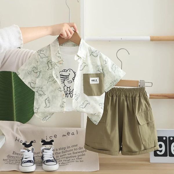 恐龍襯衫三件組套裝 