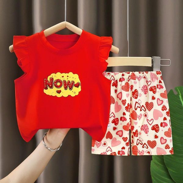 純棉公主袖短袖套裝 