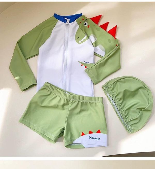 兩件式長袖速乾泳衣（含泳帽） 