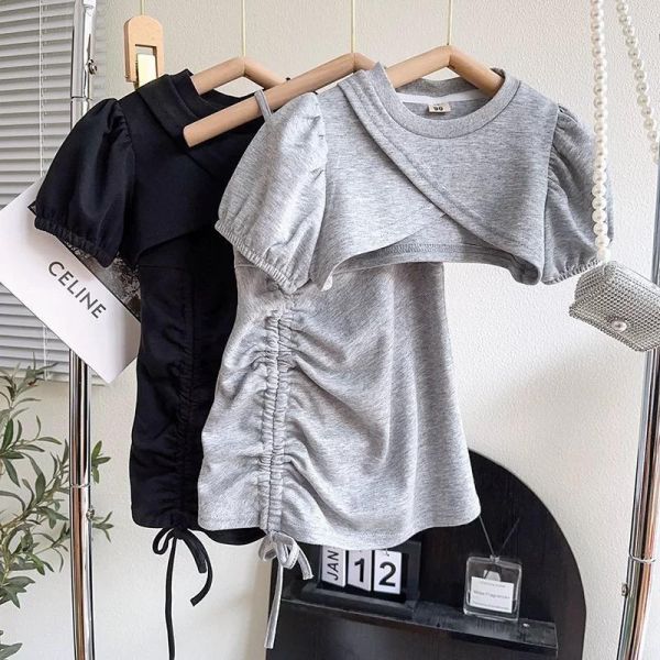 抽繩兩件式背心裙 