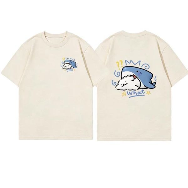 純棉鯊魚狗寬鬆短T 