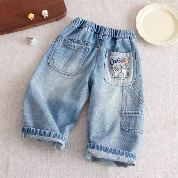 刷舊復古狗狗牛仔褲 