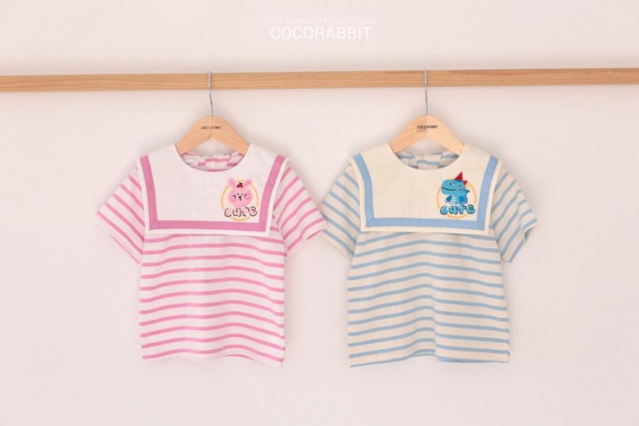 COCO RABBIT 條紋大領片上衣 