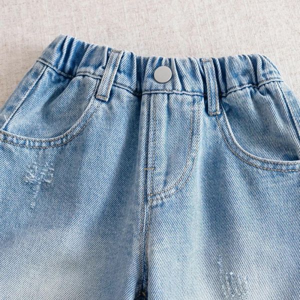 刷舊復古狗狗牛仔褲 