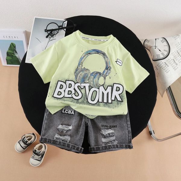 帥氣風耳機短袖套裝 