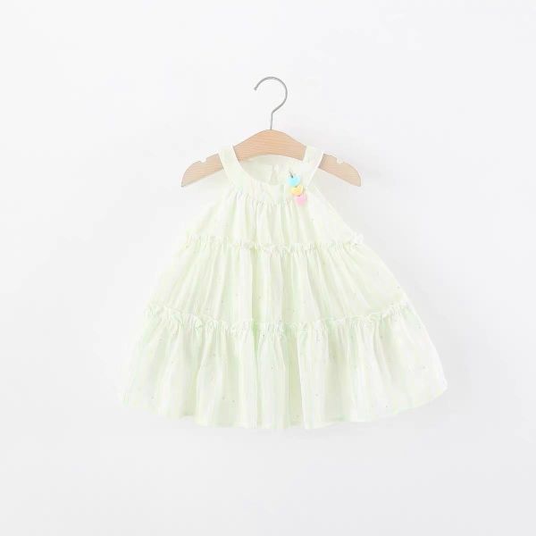 繽紛小愛心小星削肩洋裝（含髮夾） 