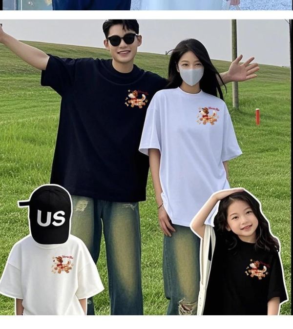 純棉領結狗親子裝 