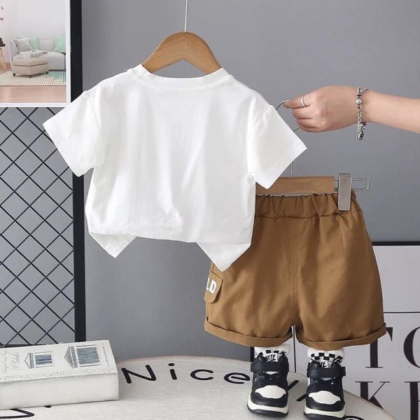 立體口袋短袖套裝 