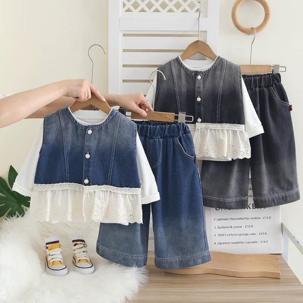 牛仔背心三件組套裝 