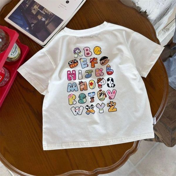 純棉卡通英文字母短袖T 
