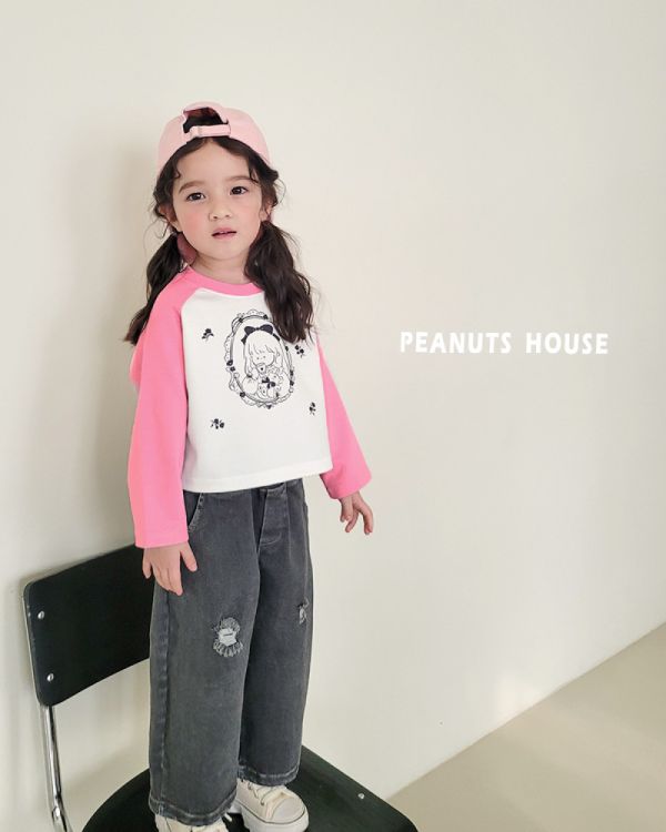 PEANUTS 刷舊牛仔褲 