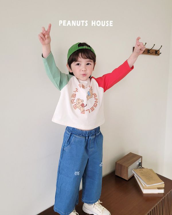 PEANUTS 刷舊牛仔褲 