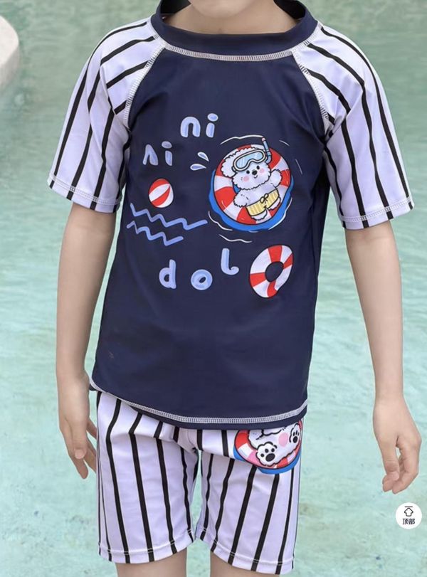 泳圈狗連身泳衣（含泳帽） 