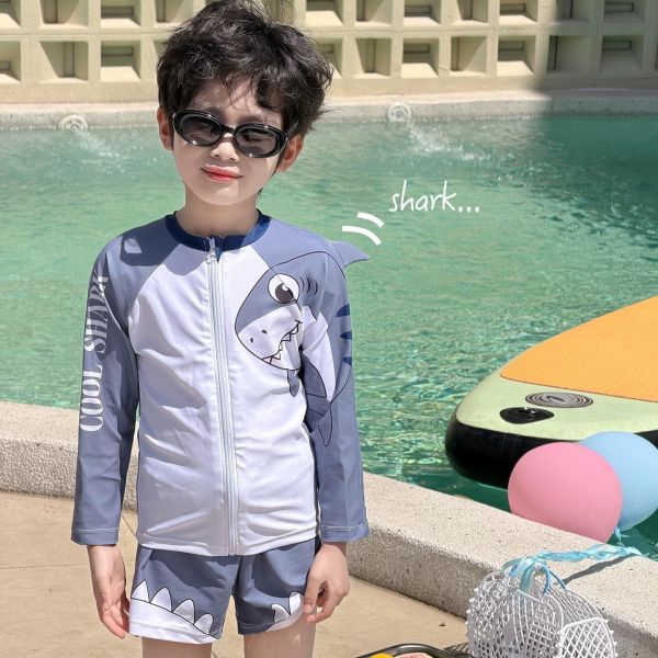 兩件式長袖速乾泳衣（含泳帽） 