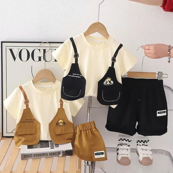 韓版假兩件馬甲套裝 