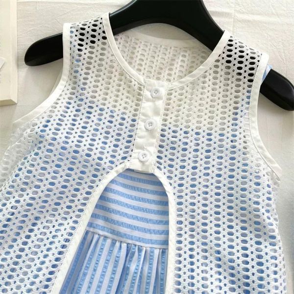 渡假風罩衫背心裙（送帽子） 