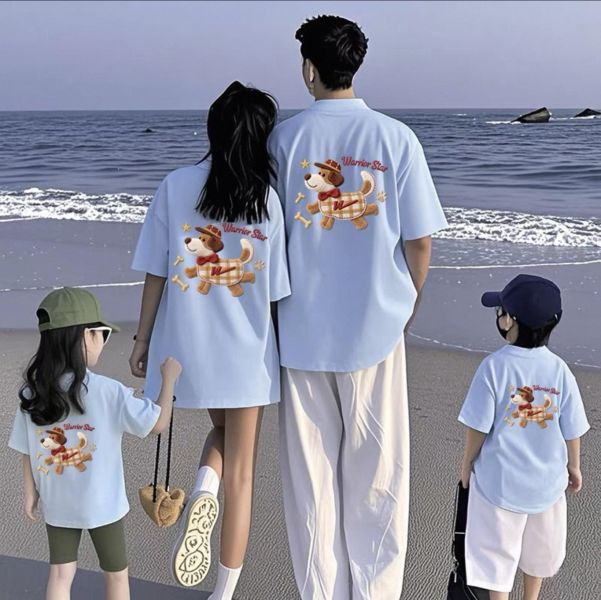 純棉領結狗親子裝 