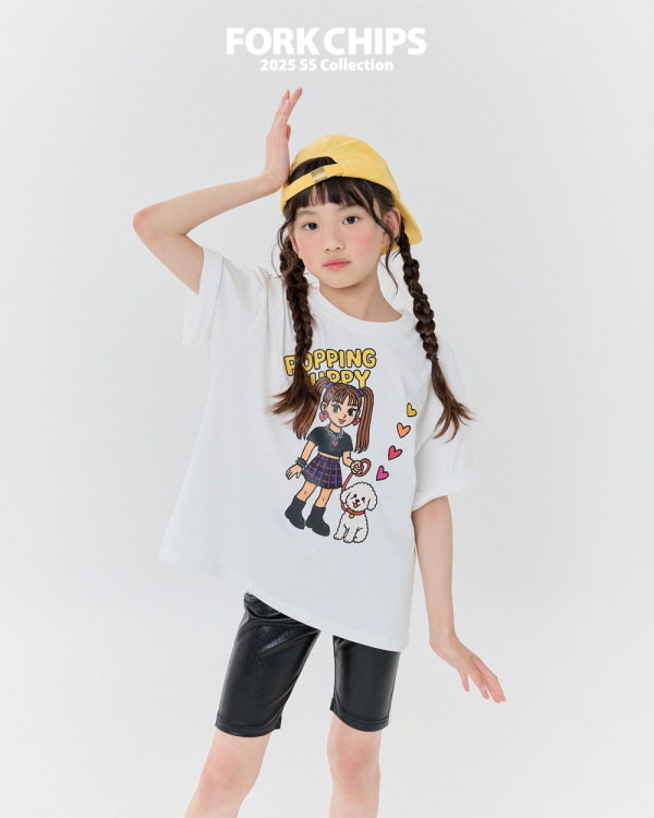 FORKCHIPS 女孩牽狗T 