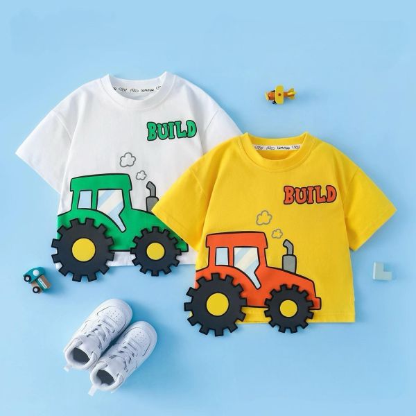 純棉立體工程車短T 