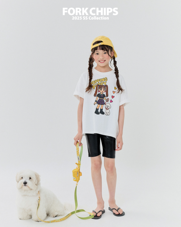 FORKCHIPS 女孩牽狗T 