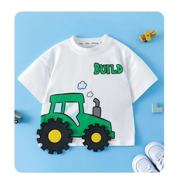 純棉立體工程車短T 