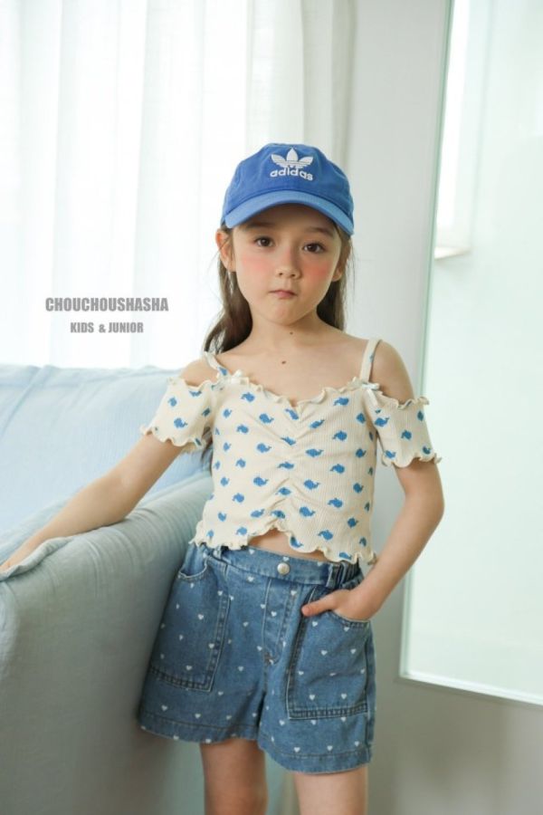 Chouchou Shasha  心形牛仔短褲 