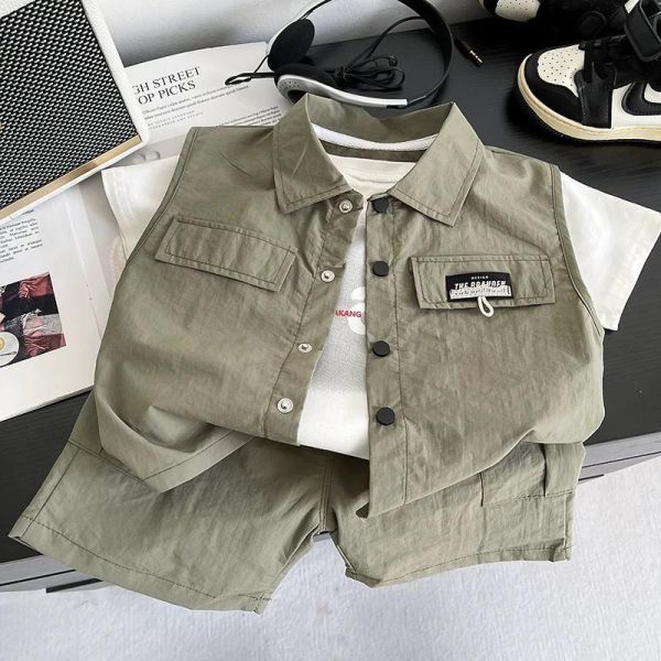 帥氣工裝三件組 