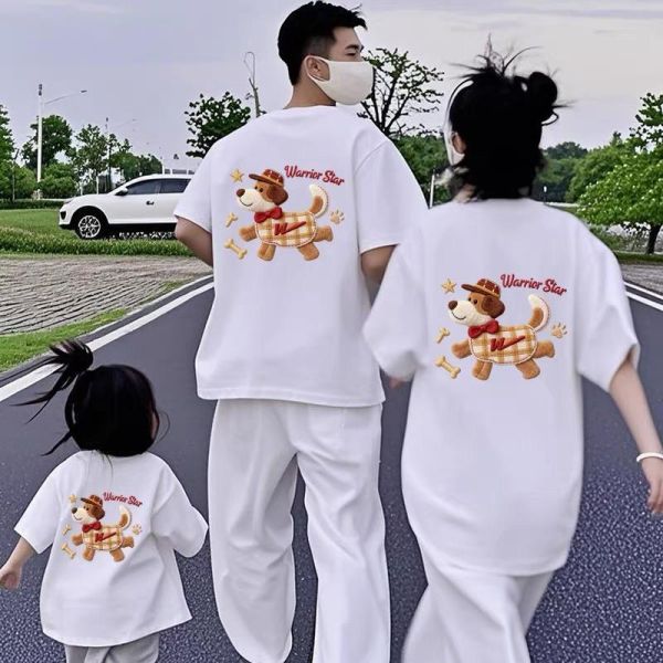 純棉領結狗親子裝 