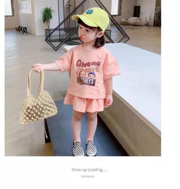 甜美巧克力兩件式褲裙套裝 