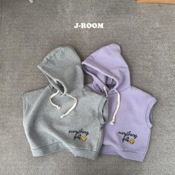J-ROOM 字母刺繡連帽背心 