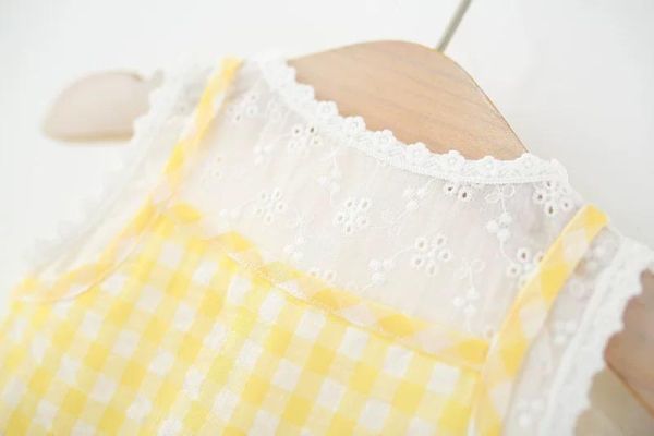 假兩件格子小花洋裝（含包包） 