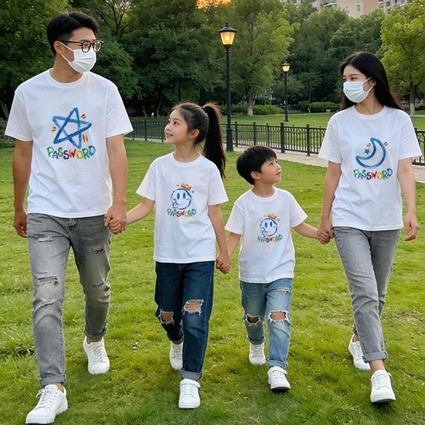 純棉星月親子裝(白、黑） 