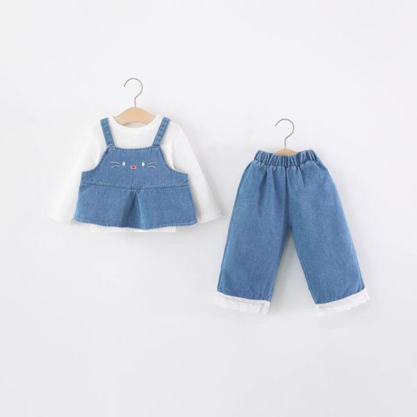 背心牛仔三件組套裝 