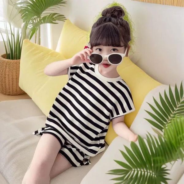 條紋美腰蝴蝶結套裝 