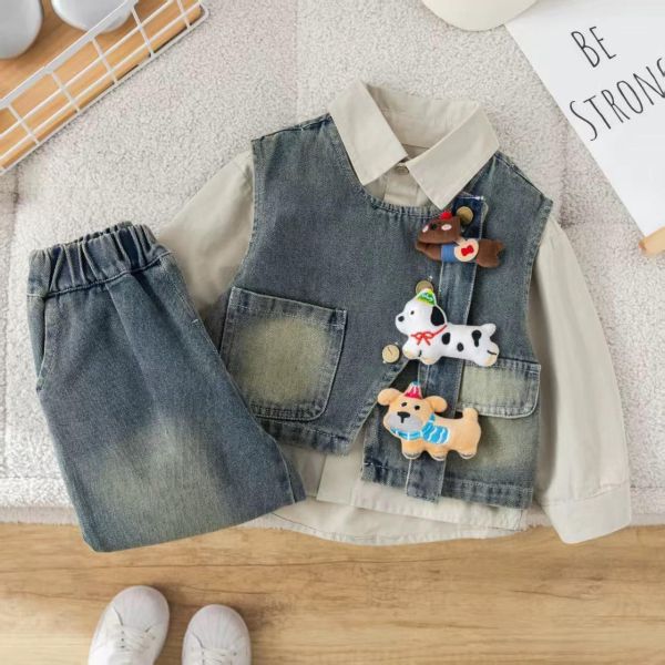臘腸狗牛仔三件組套裝 