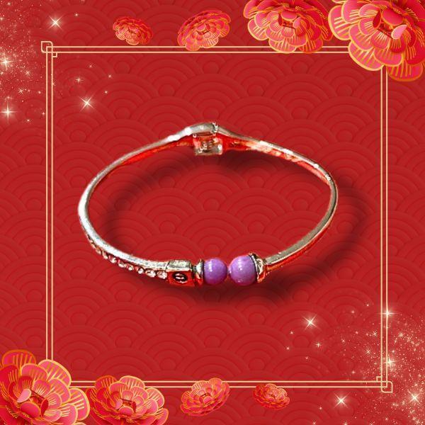 紫水晶龍鳳造型手環 大顆7mm、小顆6mm 