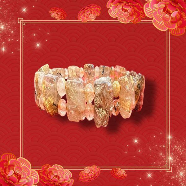 金鈦晶手珠 內直徑5.9公分、外直徑6.9公分 