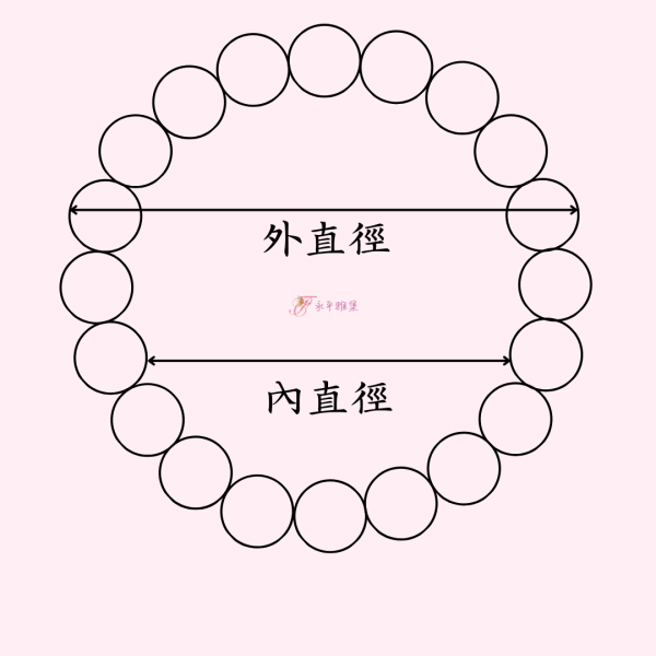 彩摩根愛心手珠內直徑4.5公分、外直徑7.3公分 