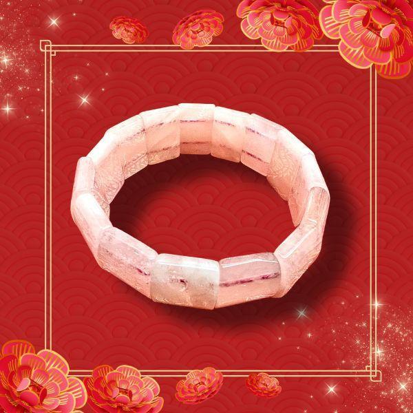 粉晶手珠 內直徑5.5公分、外直徑6.5公分 