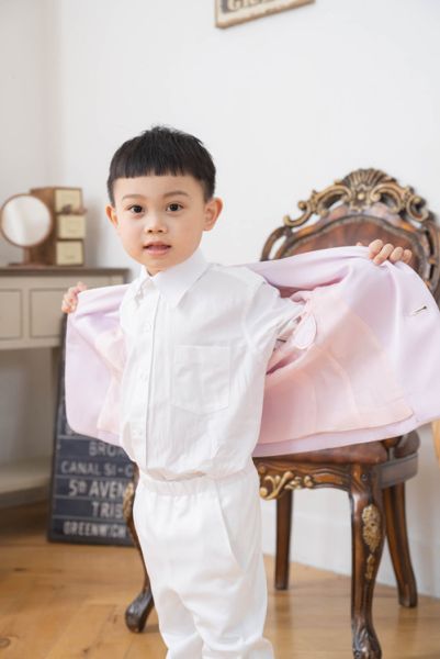 【Huadu&Warwick】手工兒童定製西裝 (套裝) (櫻花粉) 