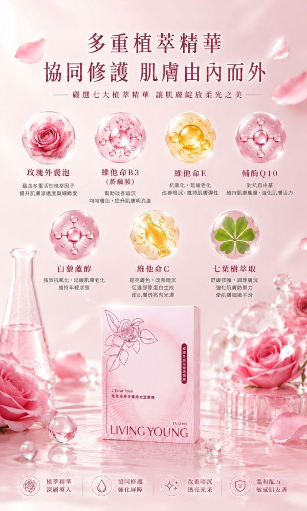 玫瑰外囊泡光透面膜 