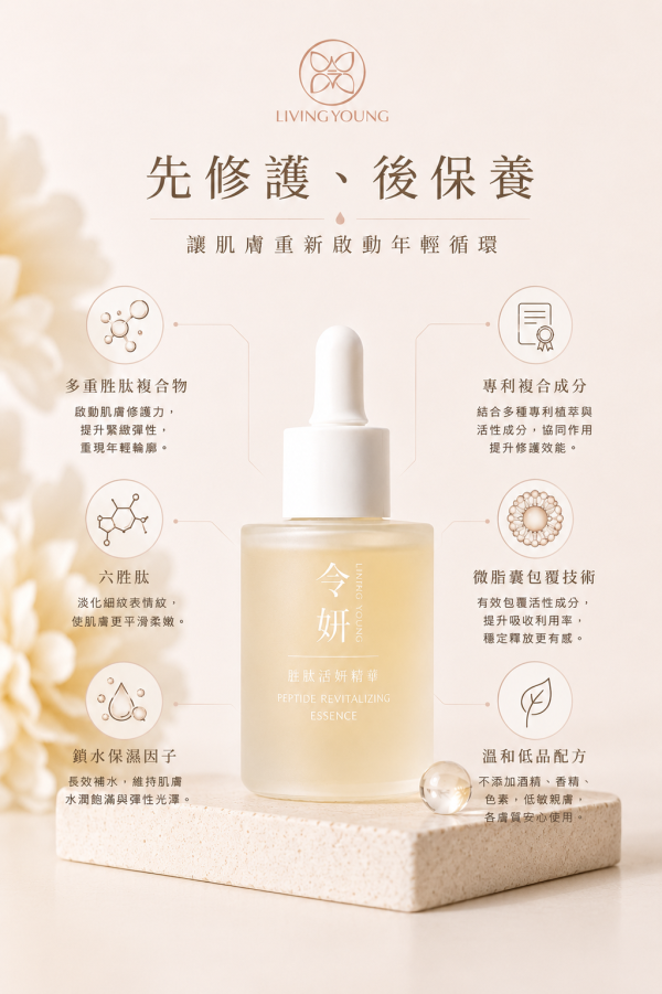 撫光 胜肽活妍精華 肌膚保養,親脂性杏仁酸,油水平衡,明亮,美白,粗糙肌,暗沈