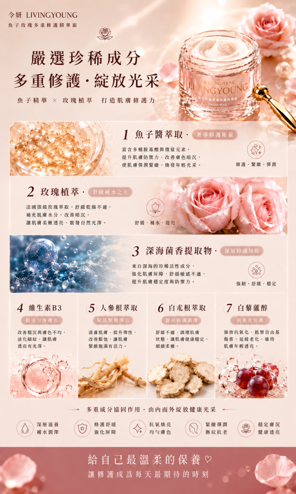 魚子玫瑰多重修護精華霜 