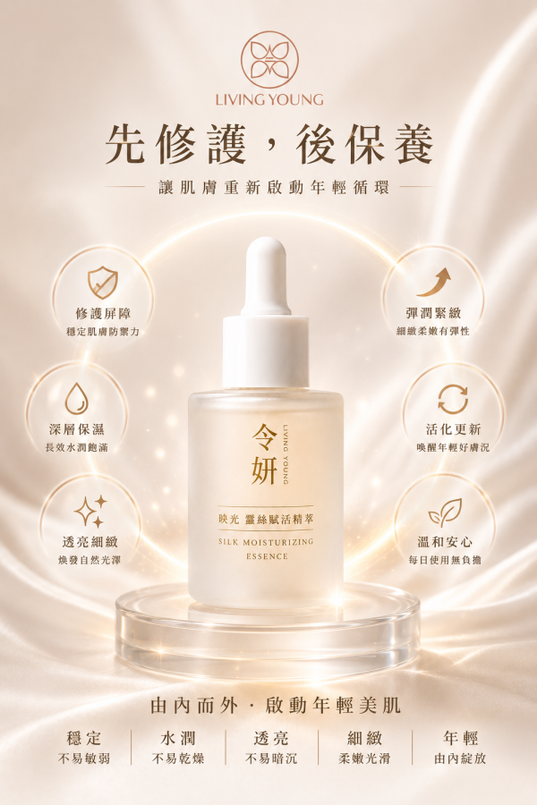映光 蠶絲賦活精萃-30ml 蠶絲蛋白,高滲透,植物精萃,美白,補水,抗皺,Ａ醇,抗老,撫紋,提亮,煥膚,保濕