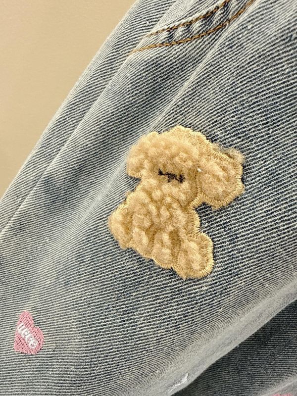 立體狗狗刷毛牛仔褲 立體狗狗刷毛牛仔褲