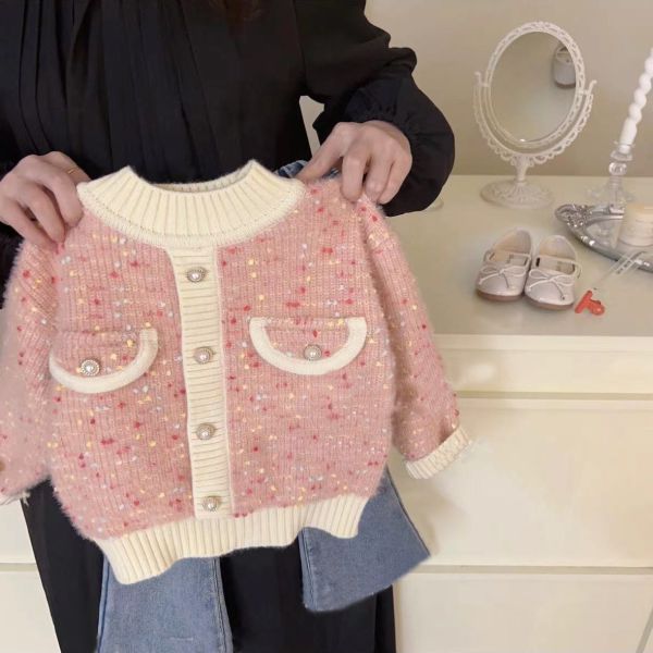 氣質粉紅色小香風針織外套 氣質粉紅色小香風針織外套