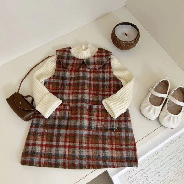 毛呢格子套裝洋裝 毛呢格子套裝洋裝