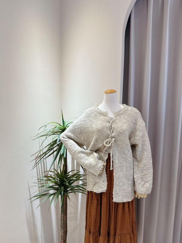 交叉綁帶針織罩衫外套 交叉綁帶針織罩衫外套