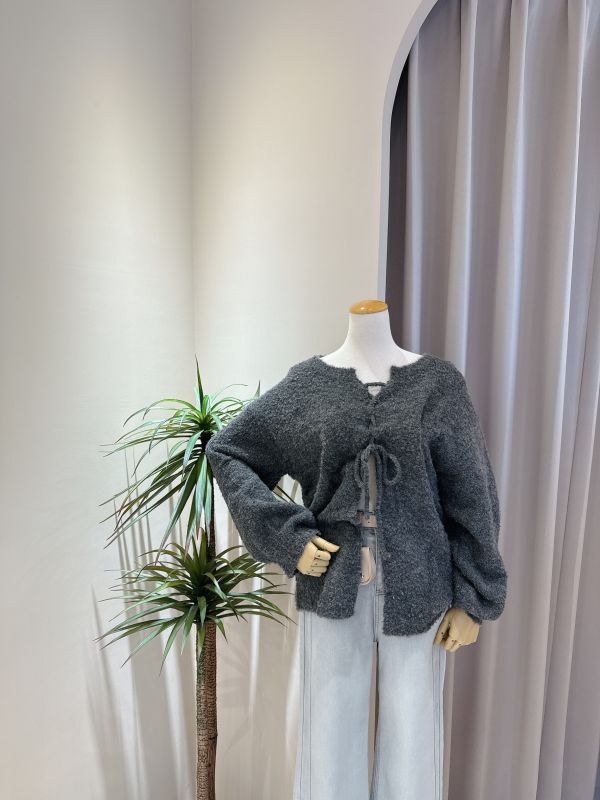 交叉綁帶針織罩衫外套 交叉綁帶針織罩衫外套